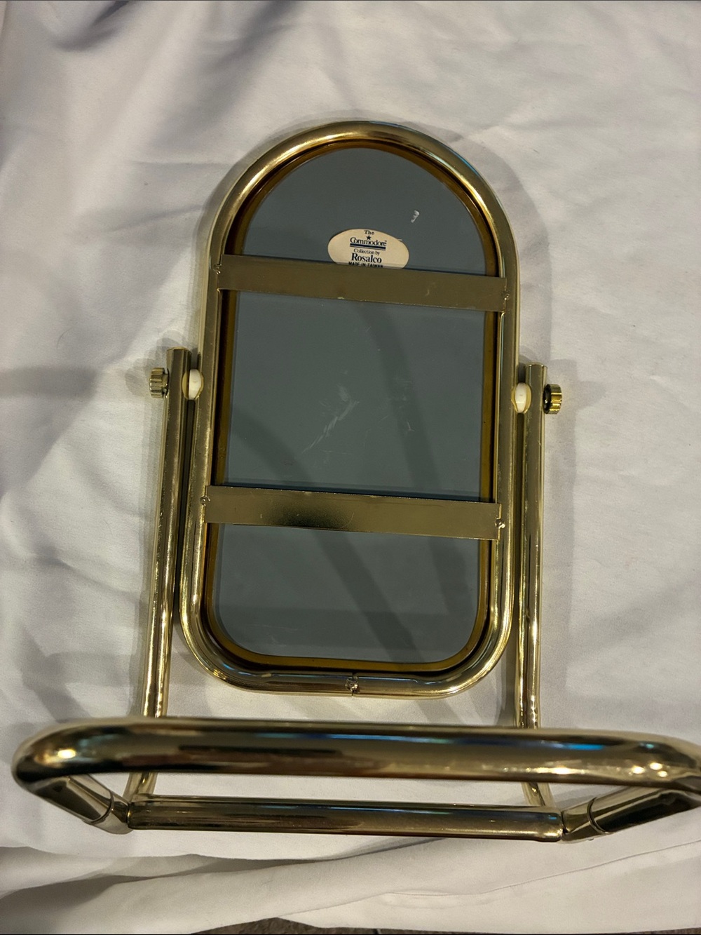 Brass Vanity Mirror Milo Baughman Style Vanity Top Decorative Brass Vintage EUC - Picture 6 of 13